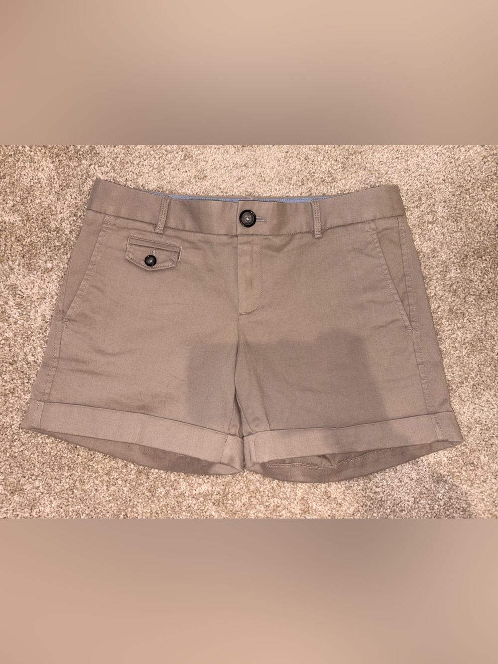 Banana Republic Women’s Khaki Flat-Front Shorts